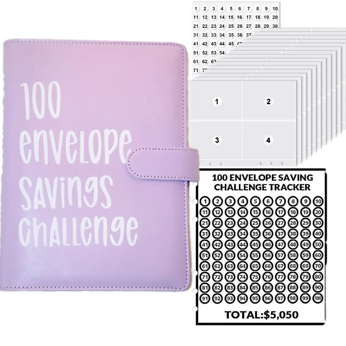 New Manufacturer Leather Custom Budget Binder with Cash Envelopes 100 Day Envelope Savings Challenge