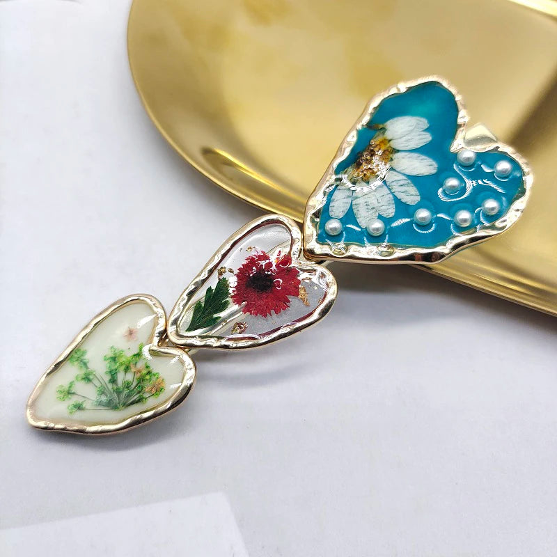 MIO Hair Accessories with Beautiful Flower Clip Hair Flower Clip Hair Neutral Enamel Retro Heart Shape for Women Girls