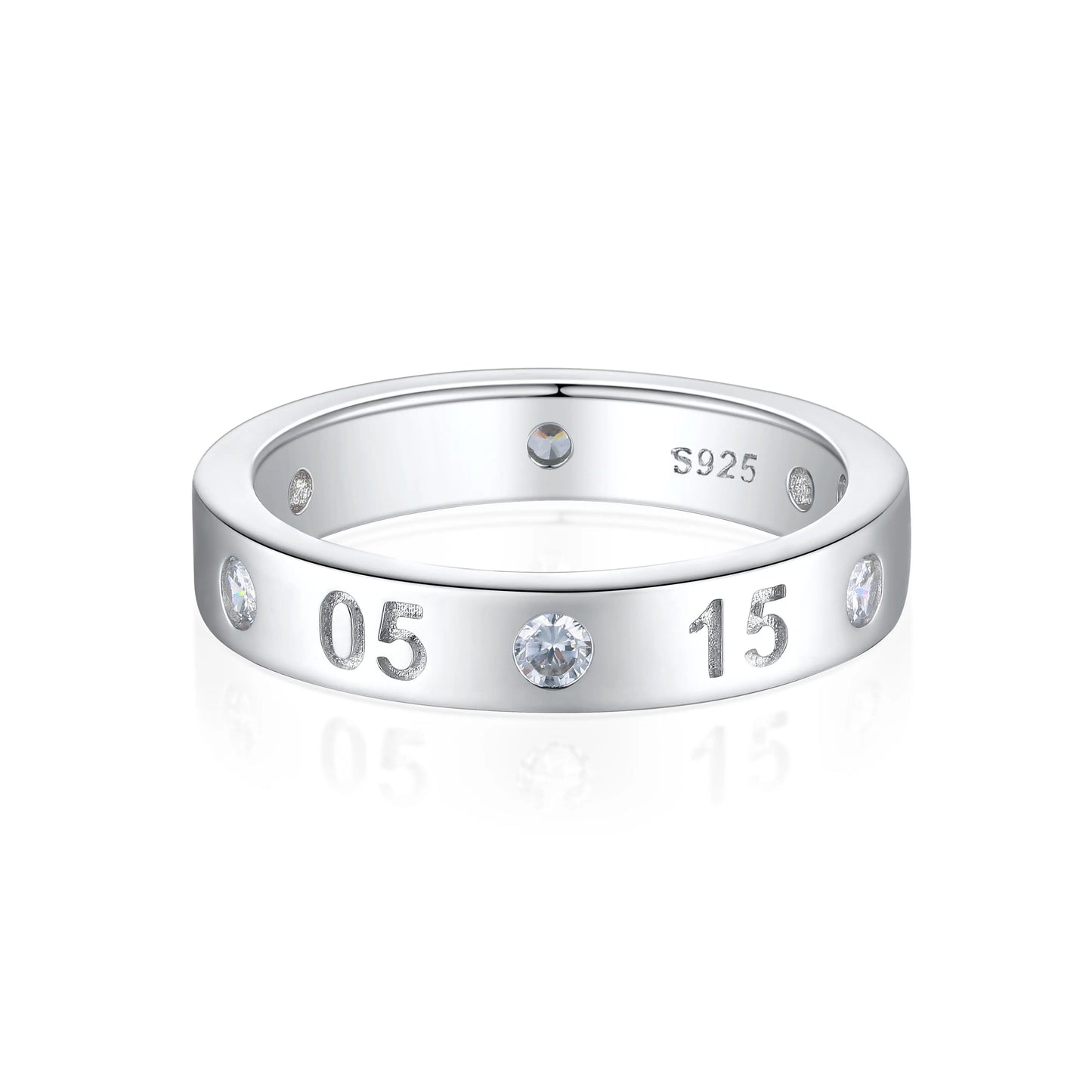 Luxury 925 Silver Women's Engagement Rings Fine Jewelry Diamond Rhodium Plated Classic Original Wedding Number Rings Wholesal