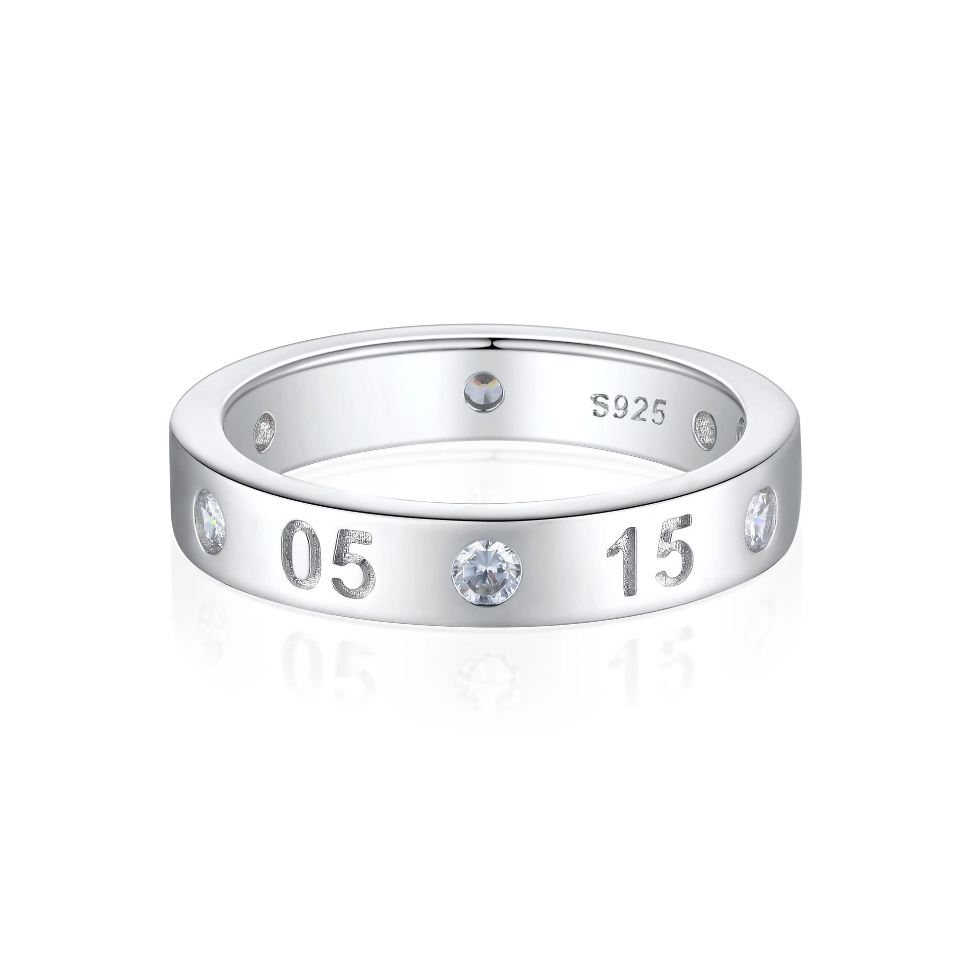Luxury 925 Silver Women's Engagement Rings Fine Jewelry Diamond Rhodium Plated Classic Original Wedding Number Rings Wholesal