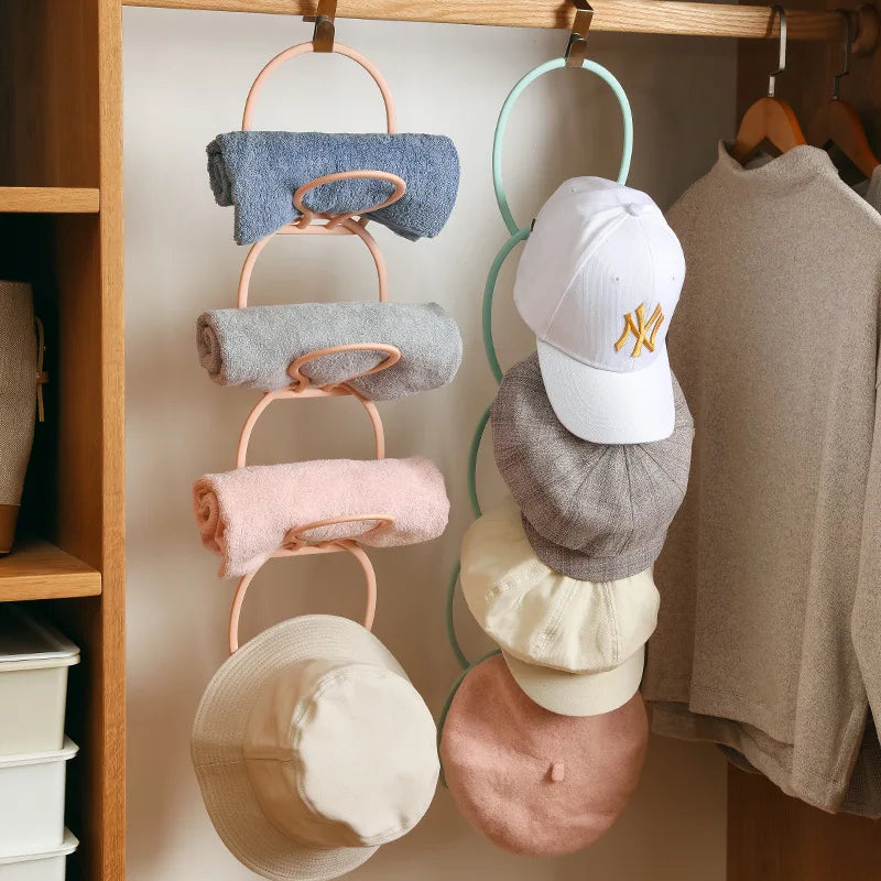 6pcs/set Baseball Cap Organizer Rack Hanging Closet Hanger for Wall or Door for Wardrobe or Bag Storage