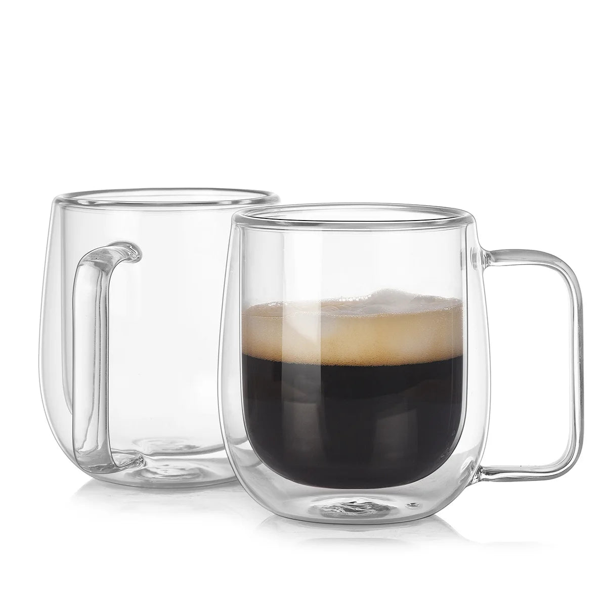 STARLII Custom Logo Double Wall Glass Tea Coffee Cup With Handle and Color Box Packaging