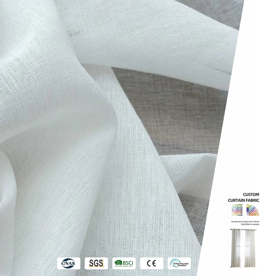 3m Linen Sheer Curtain Fabric Voile Curtain
