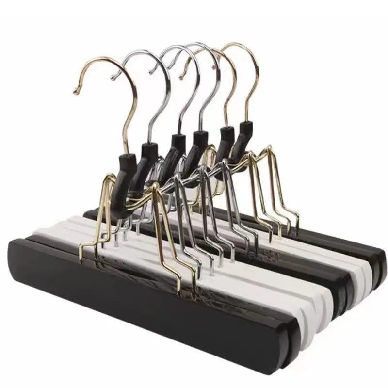 Custom Logo Wooden Hangers Clothes Scarf Belt Table Cloth Bag Hair Extension Hanger Wardrobe Skirt Pants Jeans Wood Hangers