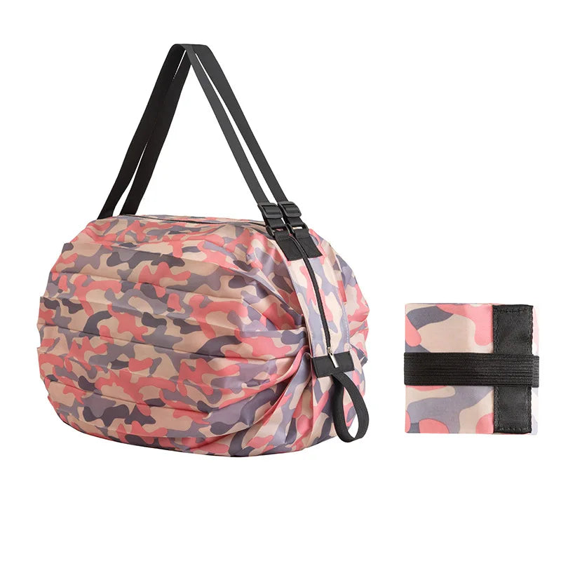 Customized Eco-Friendly Household Storage Shopping Bag Large Recyclable Foldable Single Shoulder for Bathroom & Living Room U