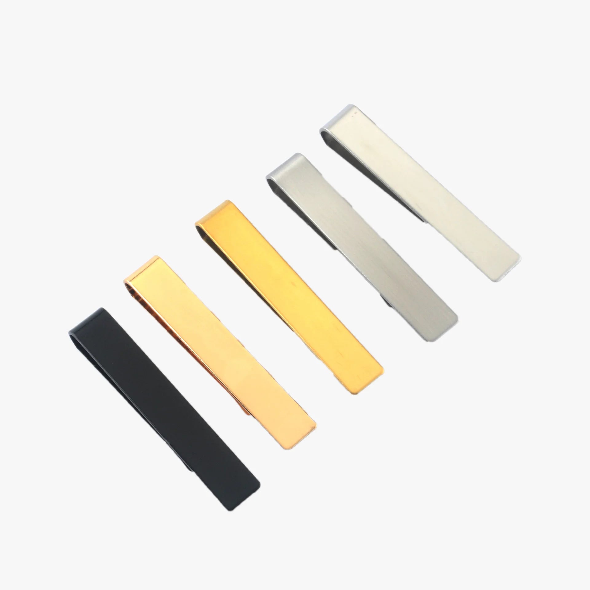 Engrave Logo Black Silver Gold Factory Manufacturer Custom Fashionable Men's Stainless Steel Suit Tie Clip with High Quality