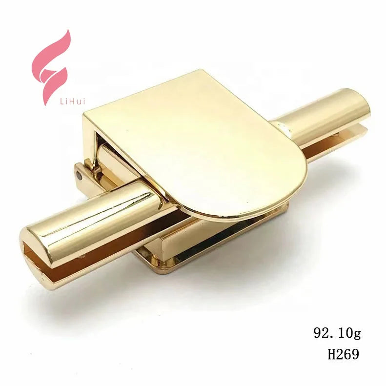 Lihui High Quality Zinc Eco-friendly Lead Free Nickel Free Bag Push Lock Closure Turn Lock Customizable Colors Custom Logo DI