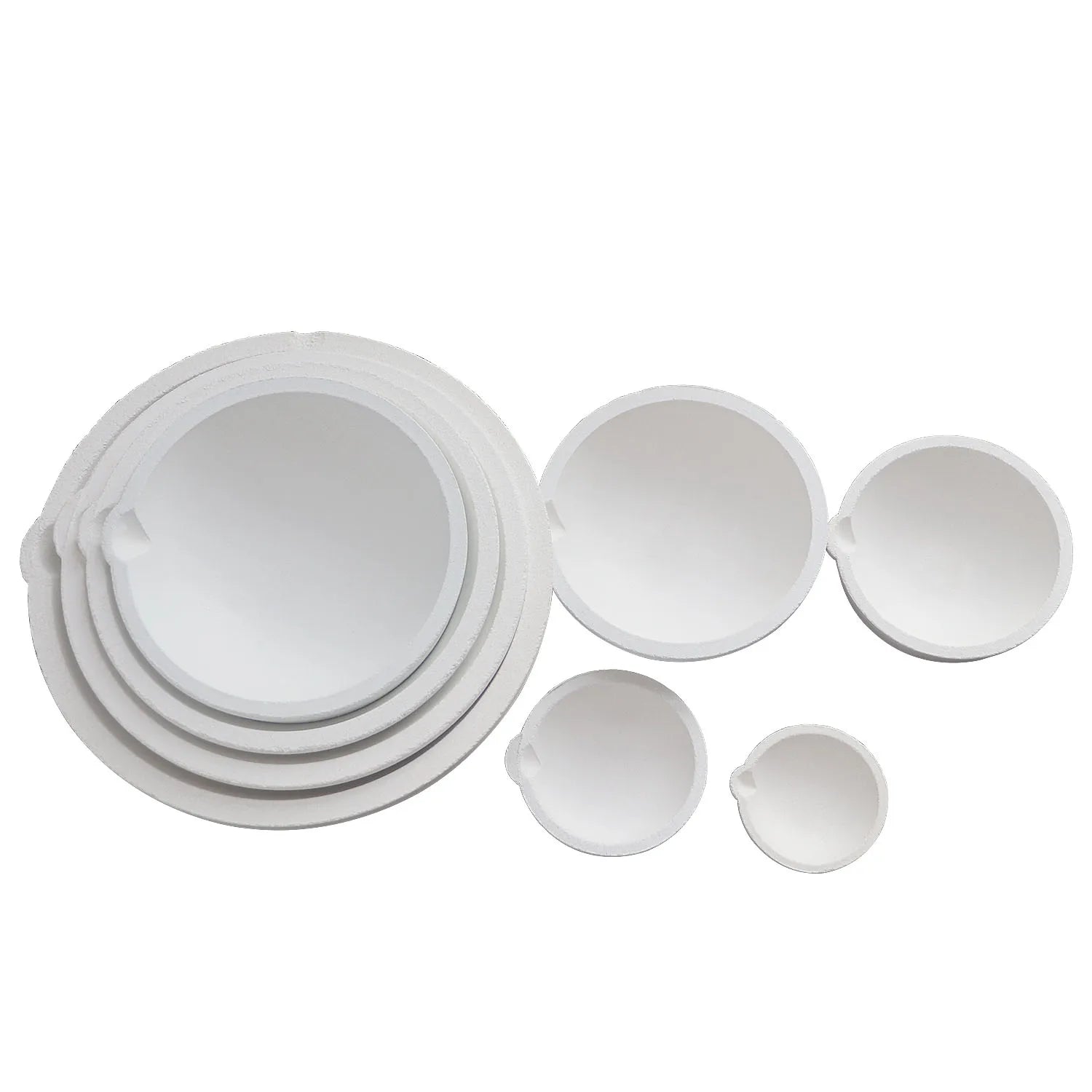Auble White Quartz Melting Dishes Pot Durable Rounded Shape 100g/250g/500g/1000g/1500g/2500g Casting Crucible Sliver Gold