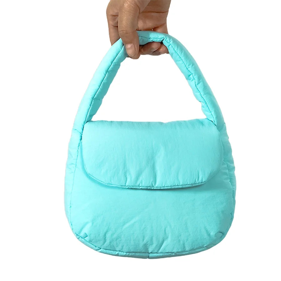 Summer New Arrival Cute Candy Color Handbags for Women Quilted Puffer Hand Bag Ladies Elegant Puffer Crossbody Bag