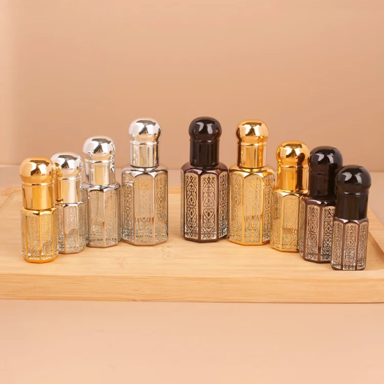 Cosmetic Perfume Container 5ml 10ml Square Glass Essential Oil Roll On Bottle with Stainless Steel Roller