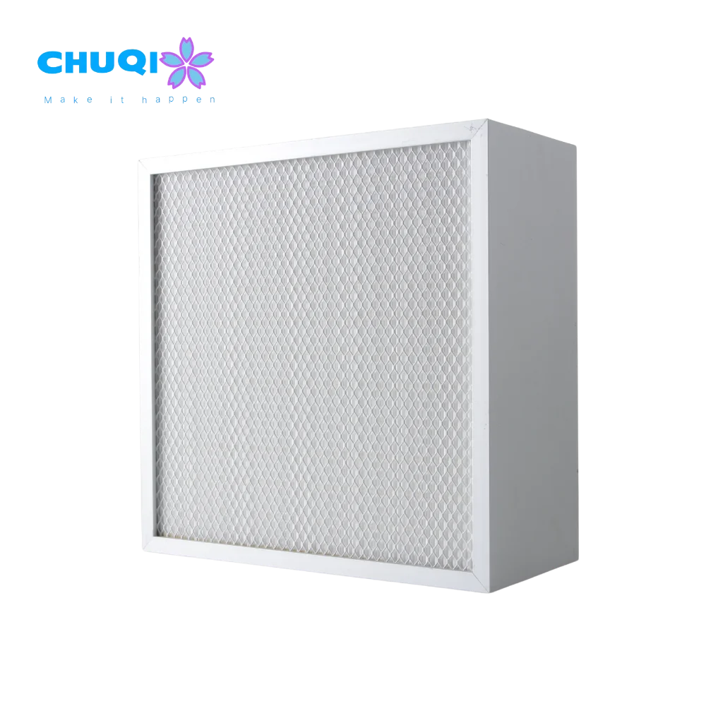Wholesale New High Efficiency Low Resistance 0.3um H13 H14 HEPA Filter with Baffle Deep-pleat Panel Filter for Clean Room