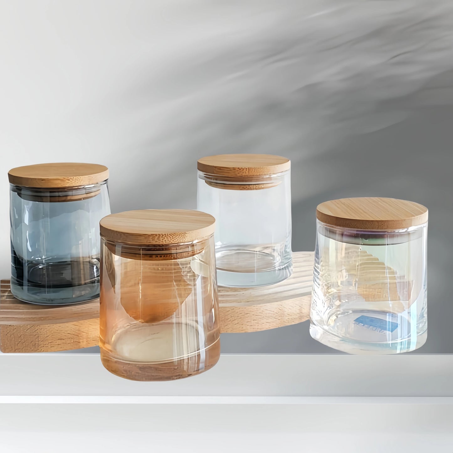 Wholesale Custom Multicolor Latest Luxury Multipurpose Unique Style Glass Candle Jar Without Lid