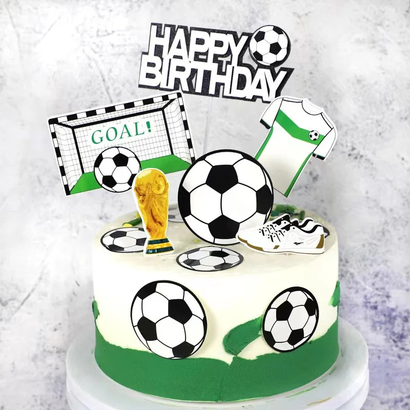 New Arrival 30pcs Paper Football Cake Toppers Cake Decorations Used for Football-themed Cake Decoration