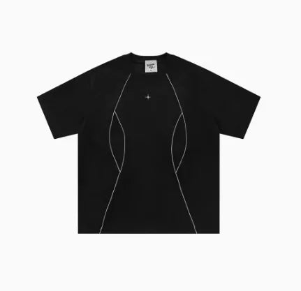 Customs-Free Custom Garment Dye Vintage Wash Tshirts Streetwear Stripe Tshirt