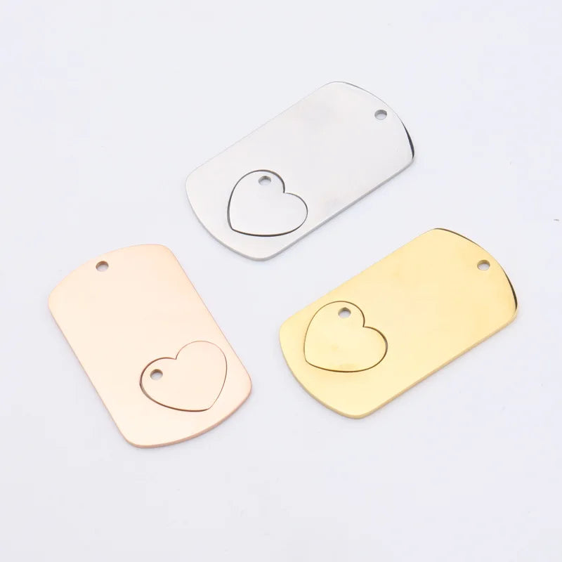 Newest Couple Necklace Mirror Polished Titanium Steel Splicing Big Love Pendant DIY Bracelet Necklace Pendant Accessories
