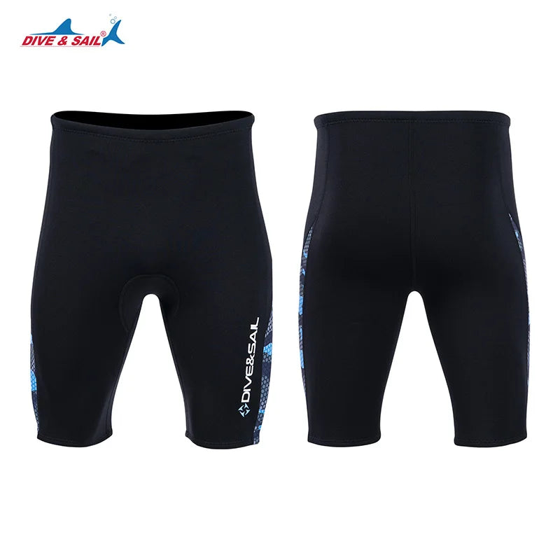 DIVE&SAIL 2mm Neoprene Thermal Diving Swimming scuba Printing Split Short Pants for Spearfishing Snorkeling