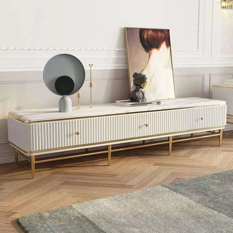 New Arrival Modern Home Living Room Furniture Lacquered Cabinet Body and Marble Veneer TV Stand Attractive Price Modern