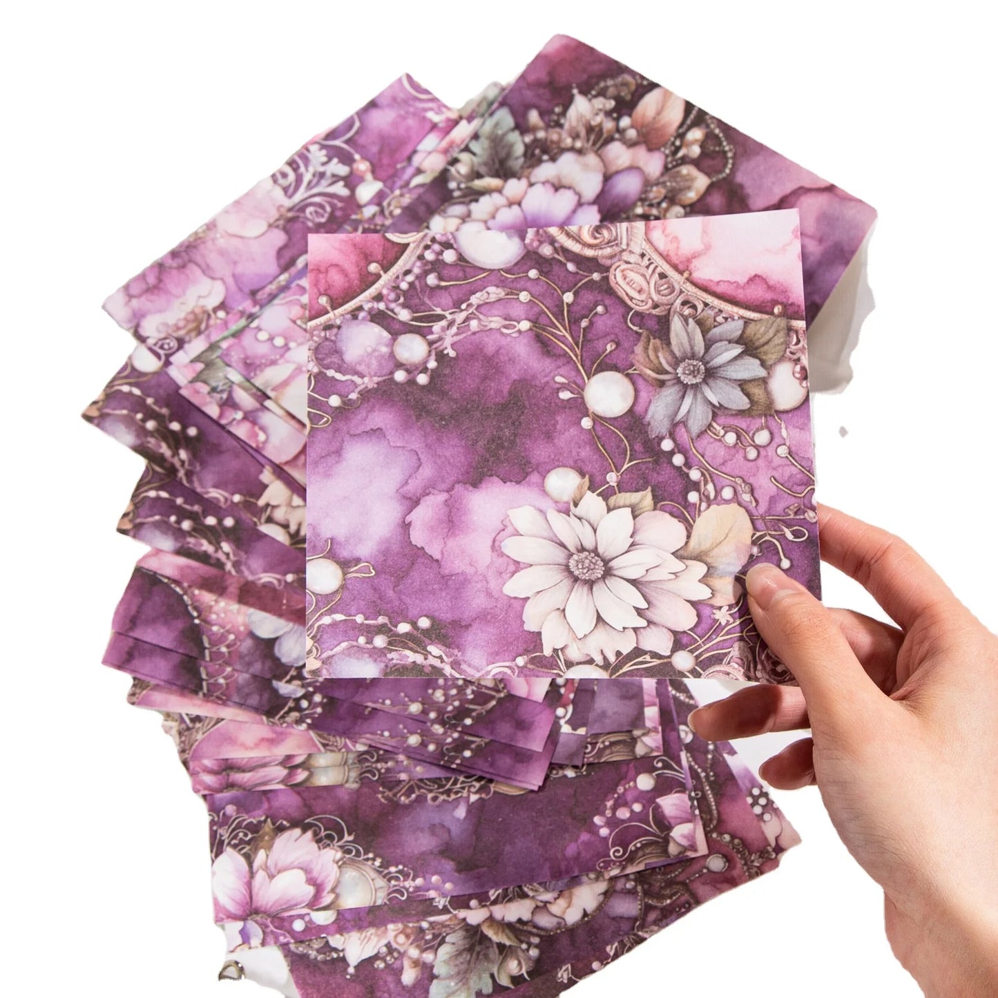 30pcs/pack Sketchbook Gemstone's Romance Series Vintage Handbook Decoration Material Paper
