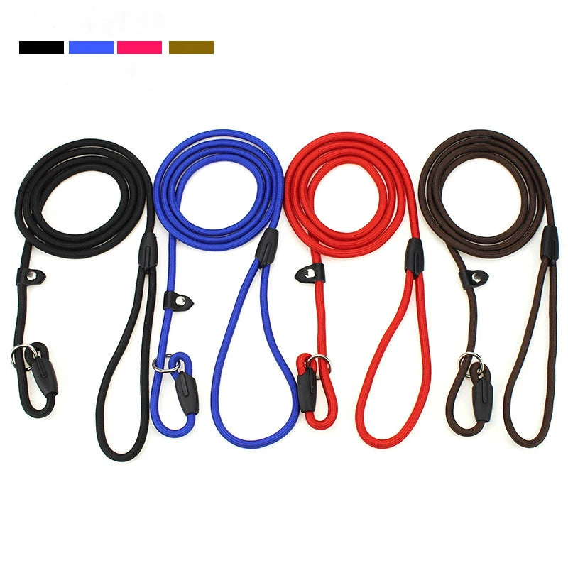 No Pull Dog Training Leash P Chock Slip Lead Strong Mountain Climbing Rope Leash Solid Pattern Rivet Decoration