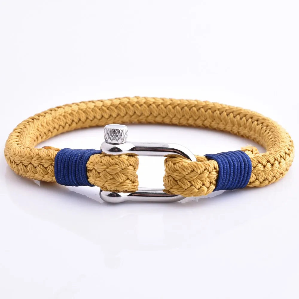 Factory Top Quality D Shackle Braided Rope Bracelet for Girl Female Fashion Cotton Cord Bracelet