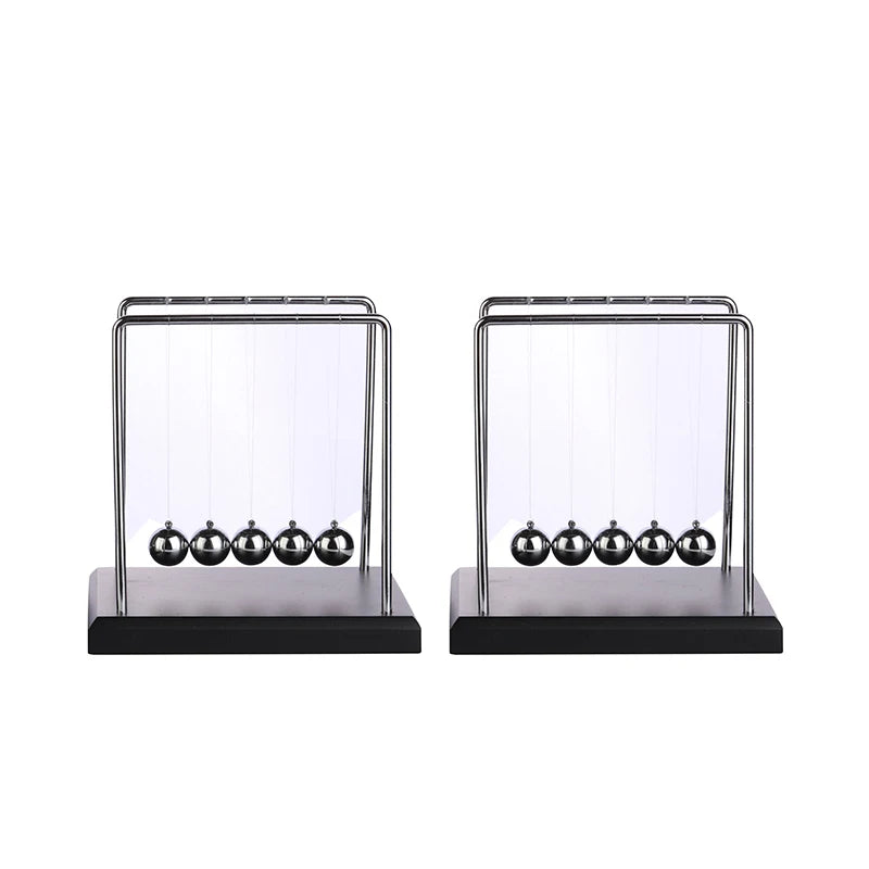 Engraved Logo Metal Newton Pendulum Ball Newton's Cradle Balance Ball Rectangle Shape Customizable Black Nickel Plating Silk