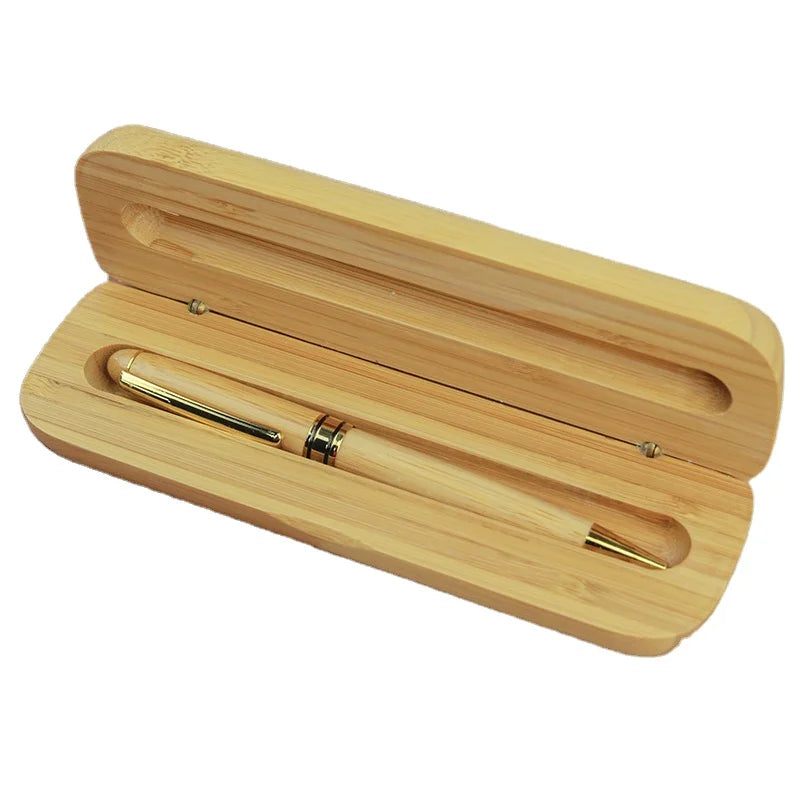 Deluxe Pen Gift Set Ballpoint Pen Natural Bamboo Pen with Case