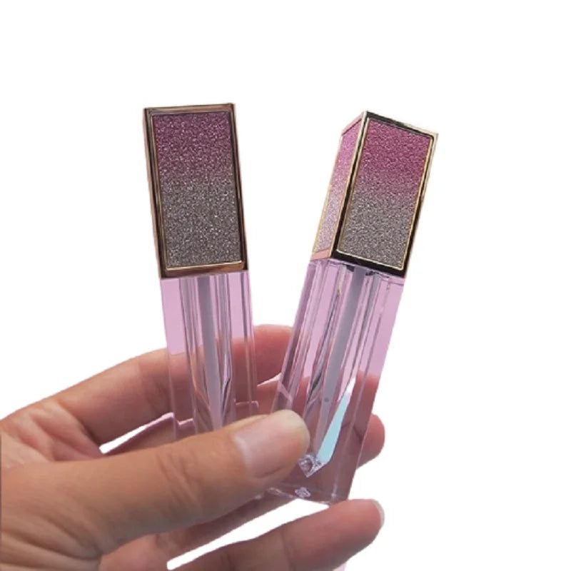 Liquid Lipstick Wand Bottle Shiny Glitter Luxury Design Custom Logo 5ML Empty Square Lip Tint Lip Gloss Packaging Tube Contai