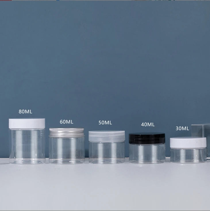 Spot 30ml 80ml Transparent Large Mouth sealed Container Small Jar Plastic Cream Face Cream Jar Package