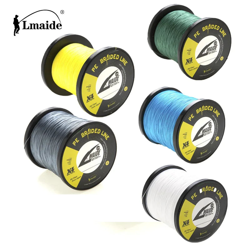 Lmaide Multifunctional 1000m Linha De Pesca Fishing Line Braid Fishing Braided Line 4 Strands Braided Fishing Line For Sale