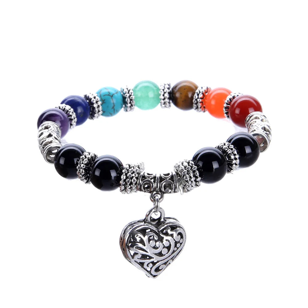 Hot Selling Fashion Jewelry Colorful Heart-Shape Agate Yoga Peach Bracelet Men Women Weddings Gifts Featuring Pearls Diamonds