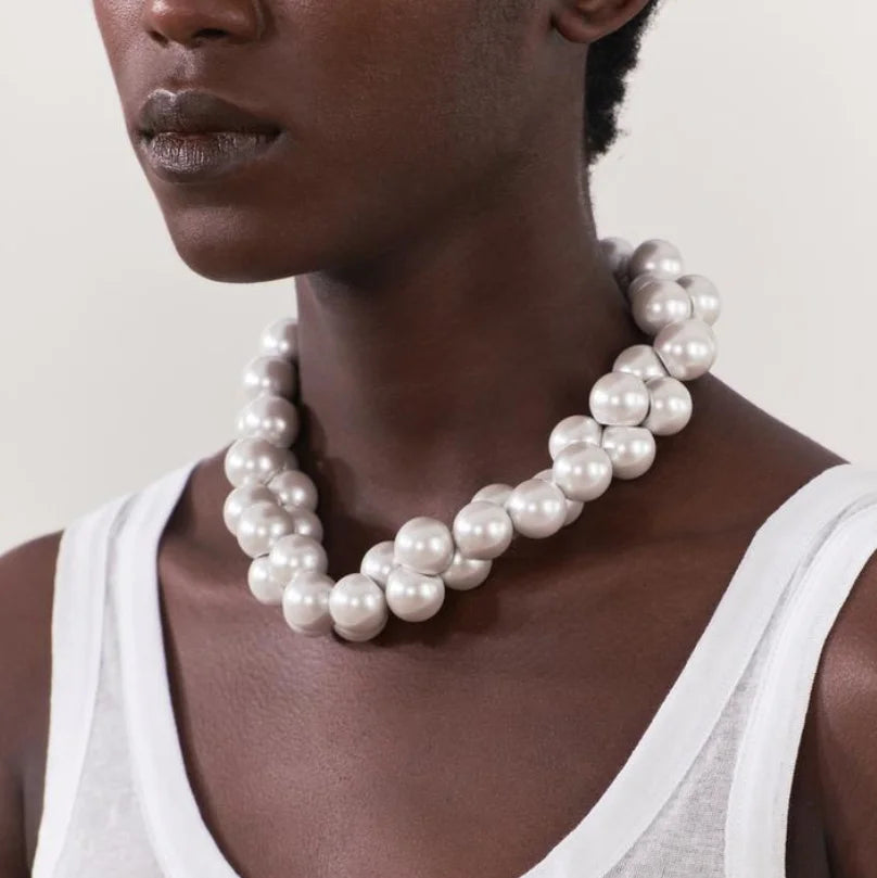 ZA New Imitation Pearl Necklace for Women Fashion Trend Party Dinner Jewelry Accessories