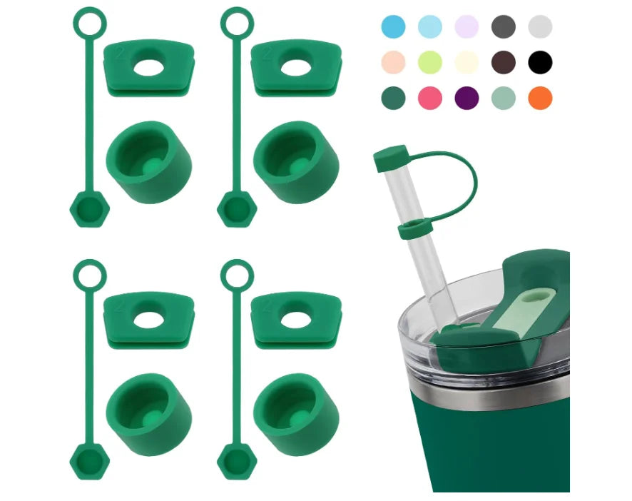 2024 HOT SALE Silicone Spill Proof Set of 3 Stopper Cup Straws Tops Cap Straw Cover Plug Accessories for H1.0
