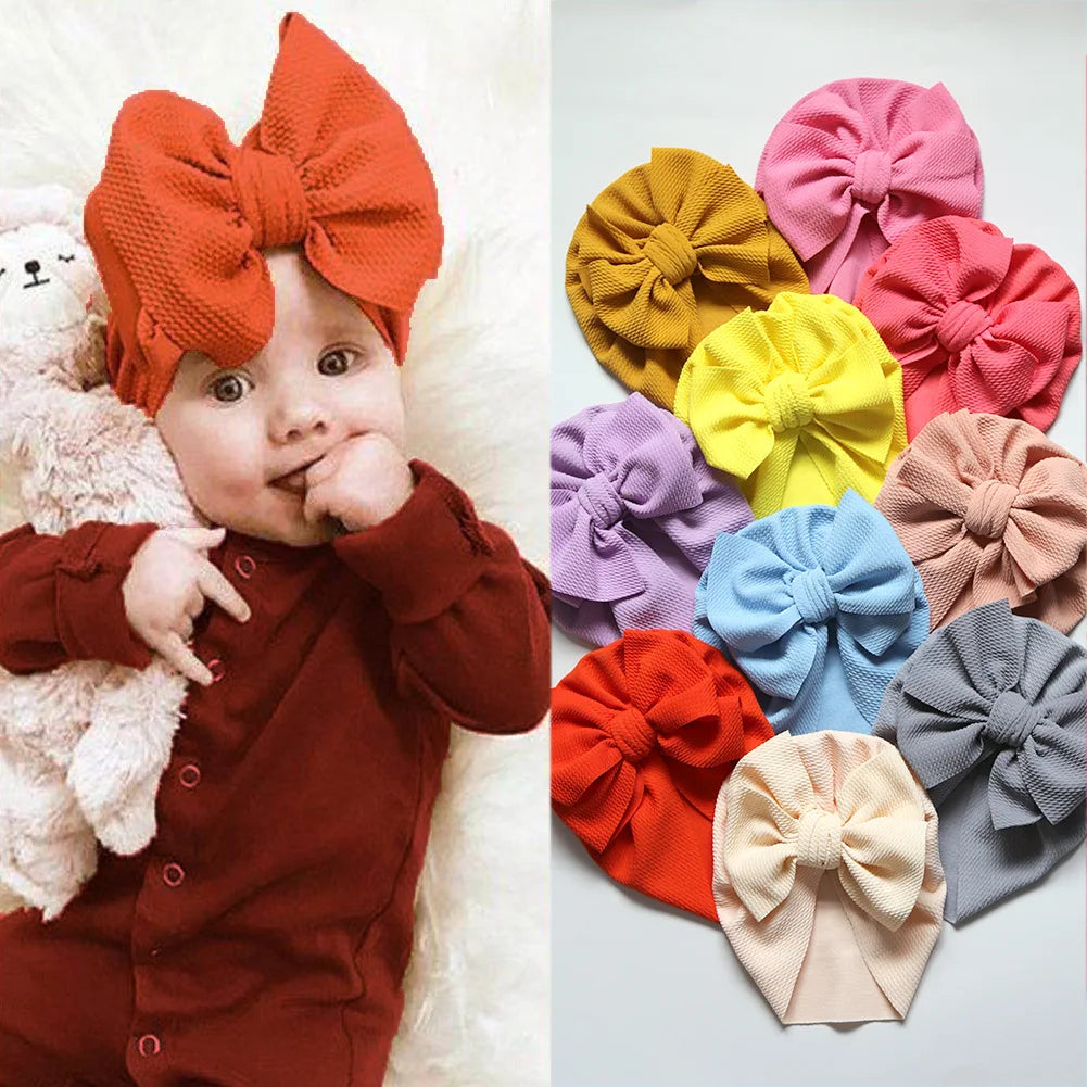 Europe and the United States Seasonal New Bubble Cloth Children's Bow Pullover Baotou Hat Soft Baby Indian Hat for Outdoor Us