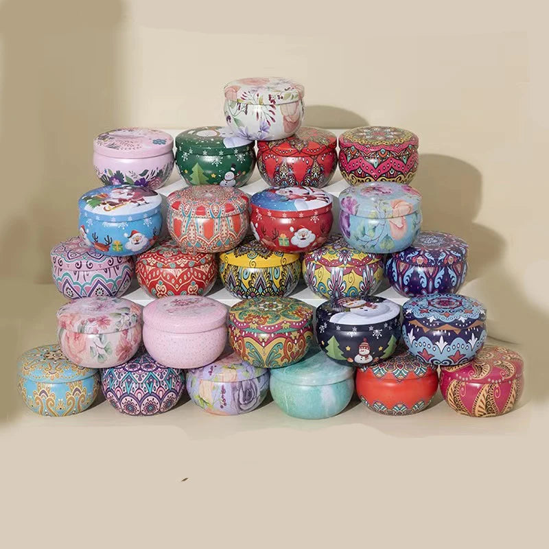 Wholesale Empty Mini Small Round Shape Candle Jars With Lids Paint Tin Can for Candles Food Metal Tin Box