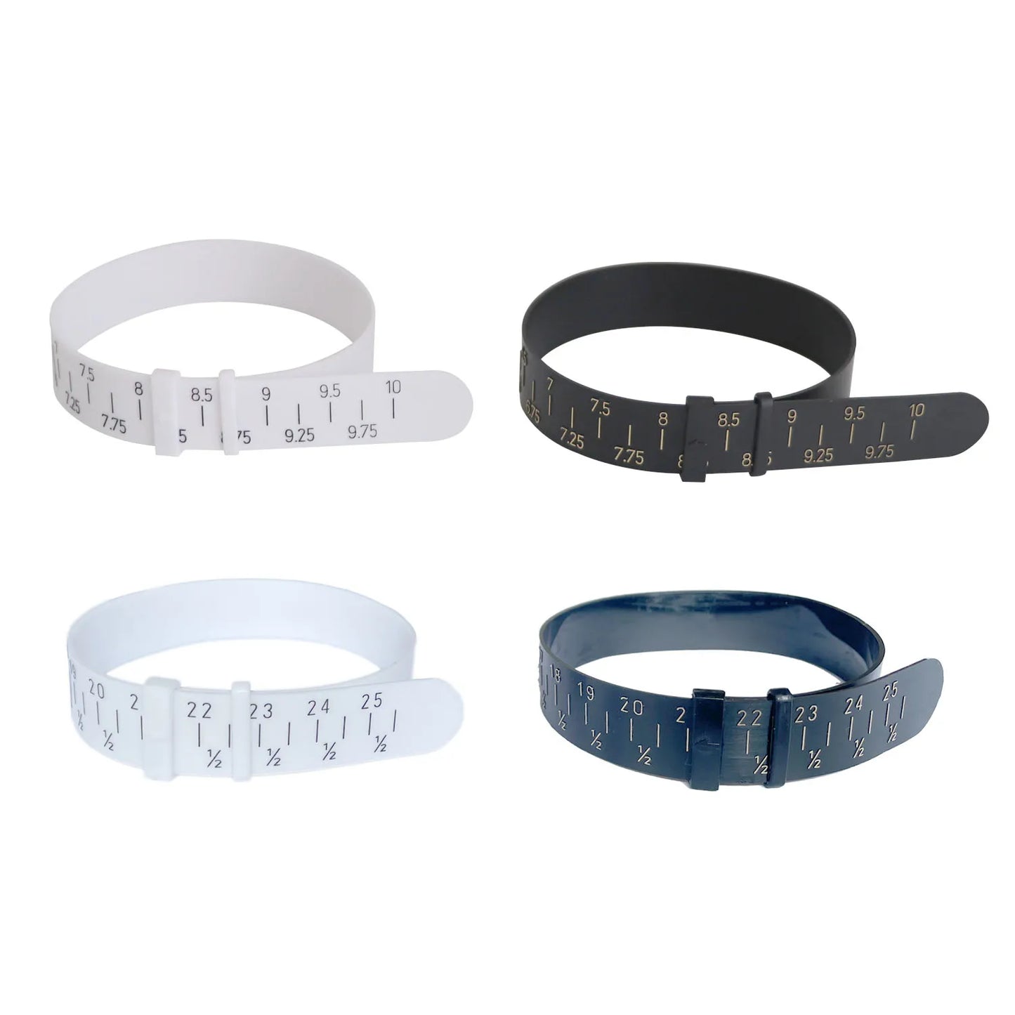 Auble Plastic Wrist Sizer Bracelet and Bangle Gauge Sizer Tool Durable Black/White Jewelry Wrist Size Measure Equipment