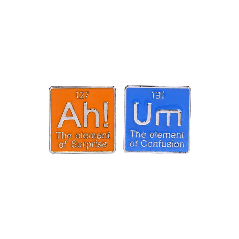 Periodic Table Enamel Pin Ah Um Brooches Clothes Pin Modal Particle Funny Jewelry Gift for Chemistry Badge Bag Lapel Friend