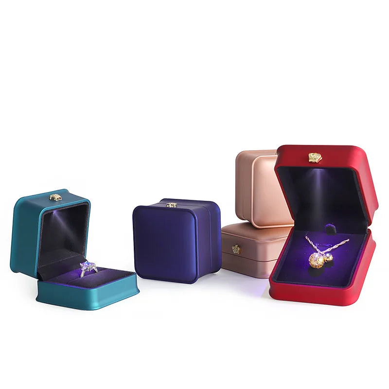 Ring Luxury With Lights Bulb Packaging Wholesale Grey Bangle Bracelet Earring Jewelry Light Led Jewelry Jewellery Box
