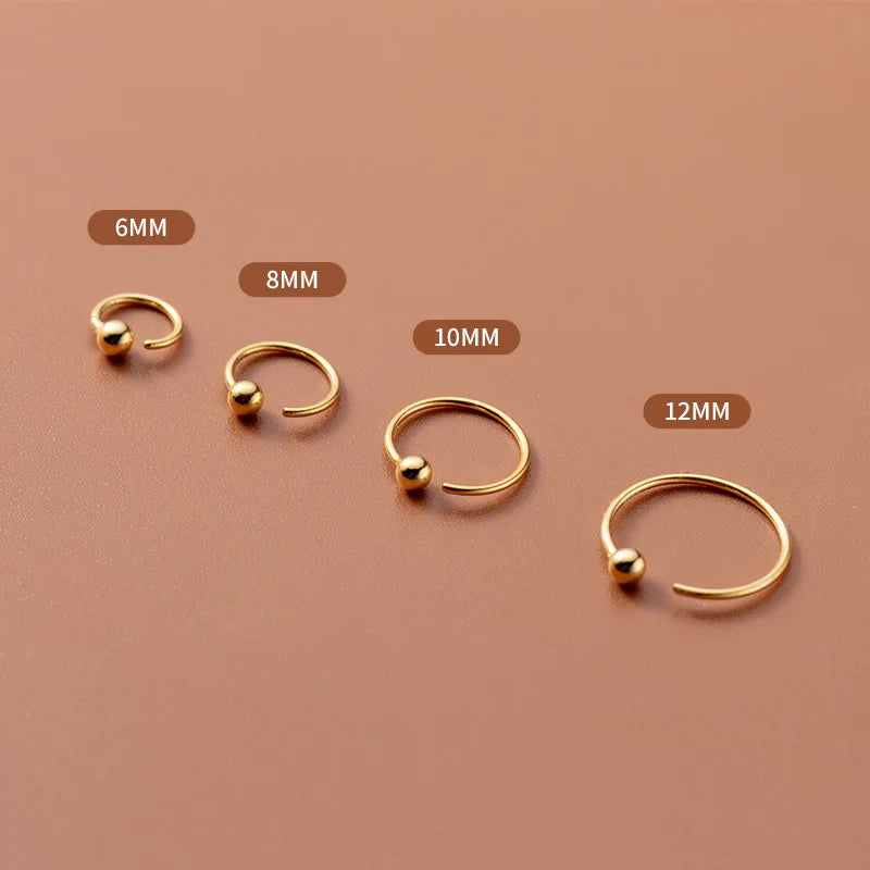 Fashion Jewelry 925 Sterling Silver Ear Hook Gold Ball Stud Earrings  Female Earrings