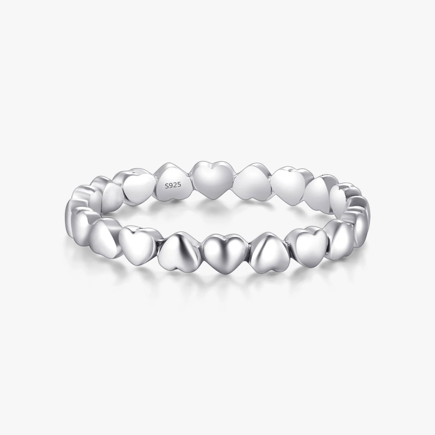 Hot Authentic Original Fashion 100% Solid 925 Sterling Silver Heart Finger Ring Forever Love Jewelry Valentine's Day Gift