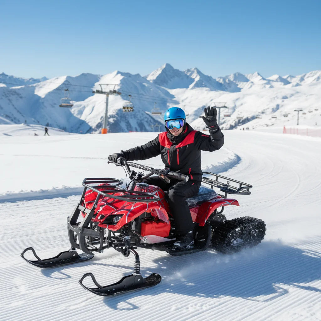 QIQU Outdoor for Kids & Adults with 35Km/h Speed 150kg Load Capacity Gasoline 150cc 2 Stroke 2 Cylinder Touring Snowmobile