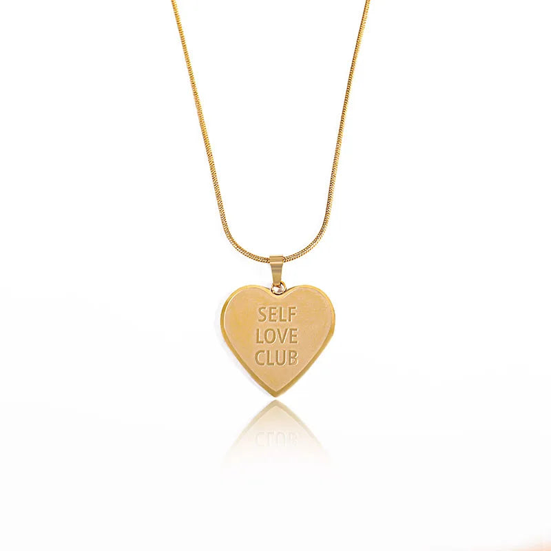 Custom Letter Picture 18K Gold Plated Necklace Heart Stainless Steel Personalize Necklace