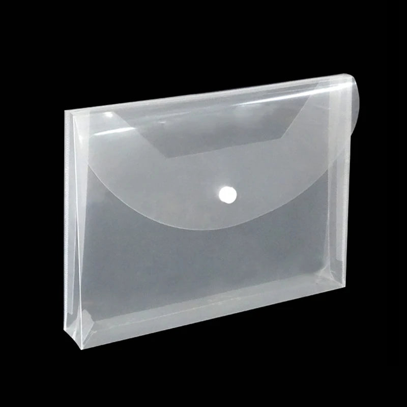 A4 Three-dimensional Waterproof Plastic Folders Plastic Envelopes Expandable Clear Plastic Poly Envelope With Button Snap