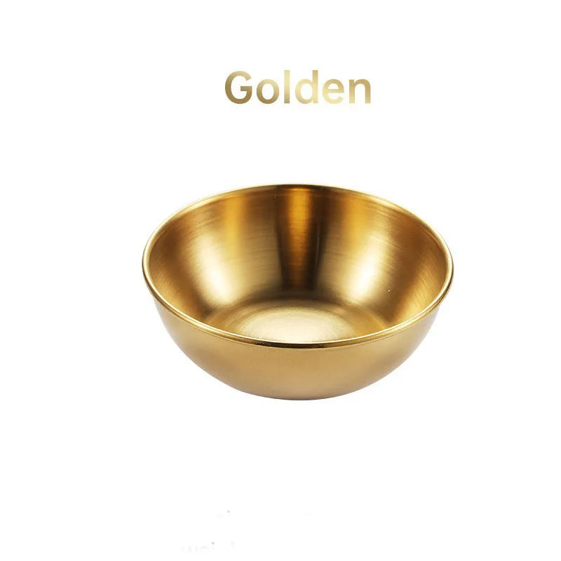 8 Pcs Set Korean Stainless Steel Food Bowls for Sale Custom Gold and Silver Sushi Dipping Bowl for Restaurant