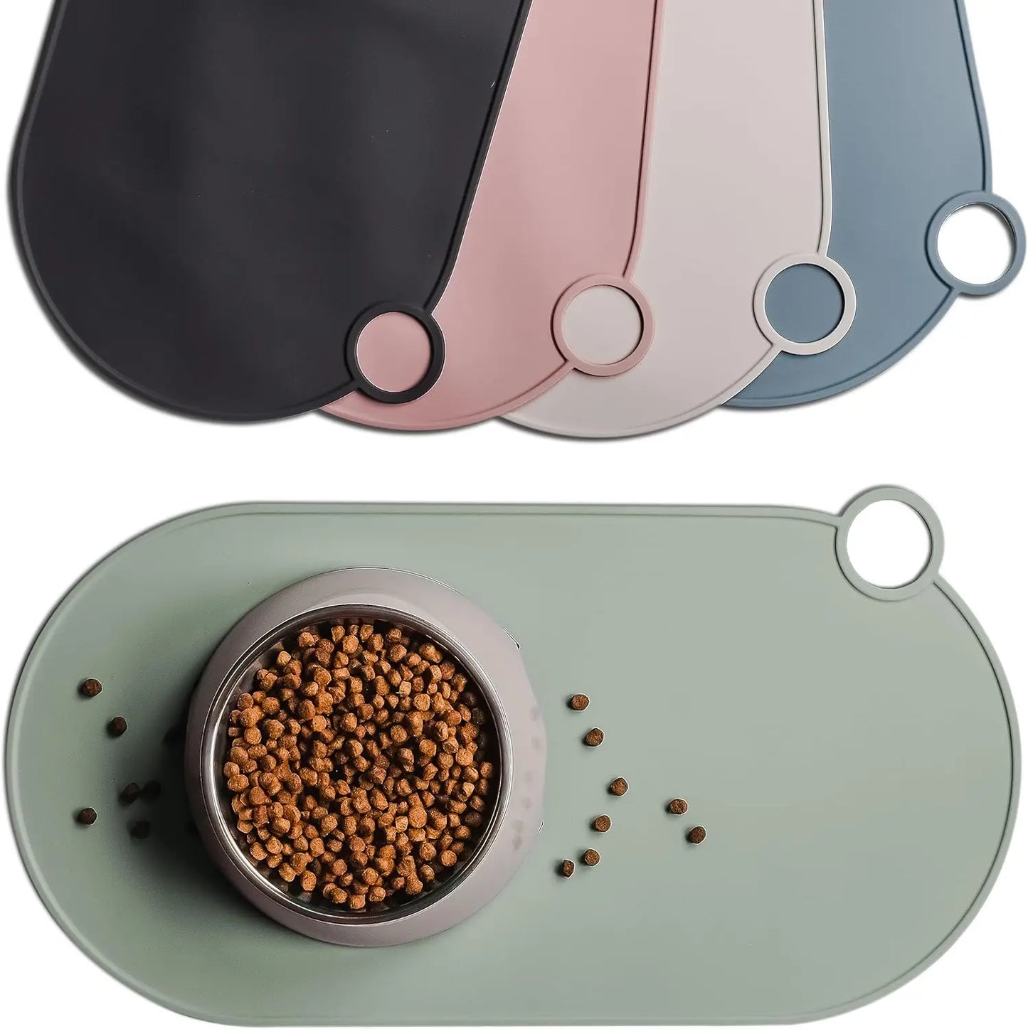 Silicone Mat Feeder  Basics Silicone Waterproof Pet Food and Water Bowl Mat  Pet Feeding Mats With High Lips