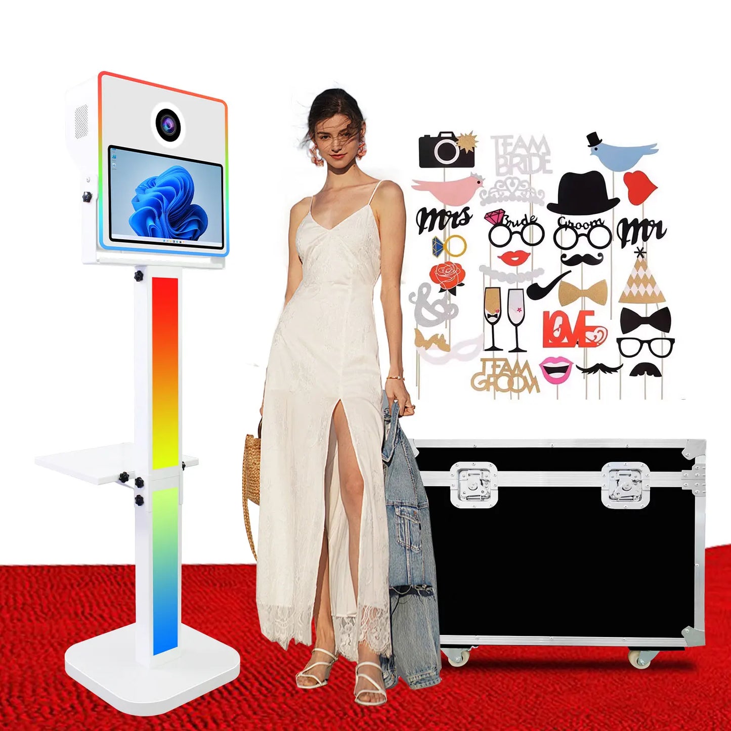 2026 Hot Sale DSLR Photo Booth Machine Compatible With Printer 15.6 Inch Touch Screen DSLR Selfie Photobooth Shell for Weddin