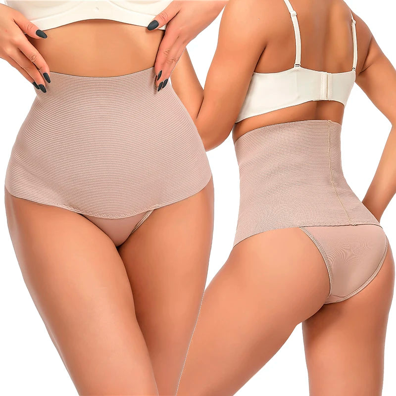 Ultra-Thin Seamless High Waist Shapers for Women Postpartum Tummy Control Flat Belly Shapewear Slimming Waist Panties