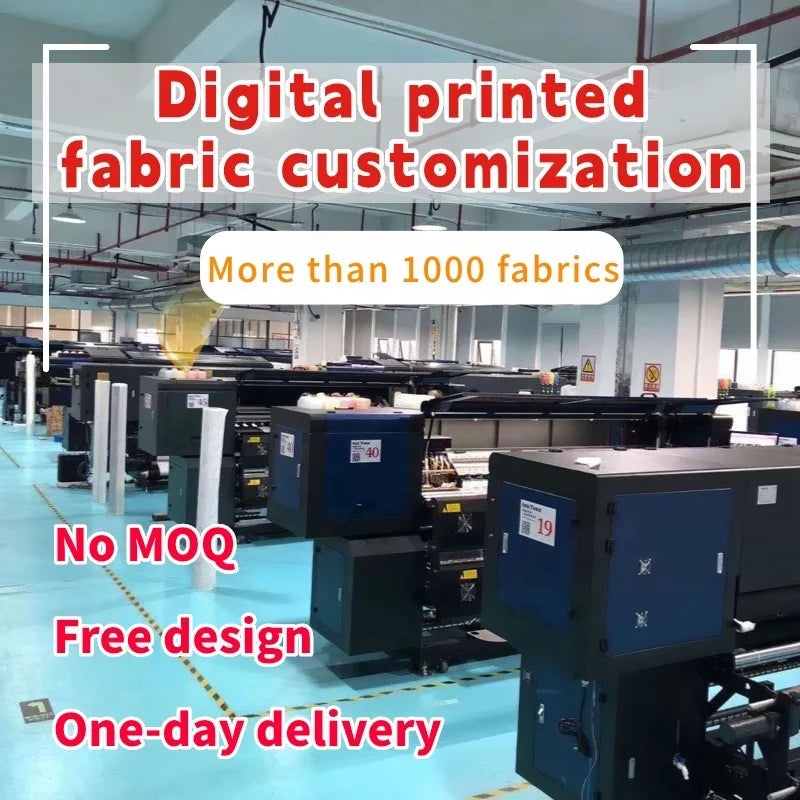 Digital Printing Fabric Processing Custom Pattern Fabric No MOQ China Printing Factory One Meter Can Be Printed