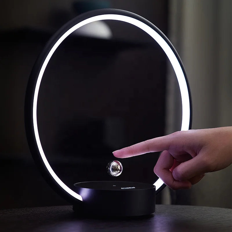 Minimalist Natural Style Table Living Room Circle Lamp Decorative Magnetic Levitation Floating Flying Switch Room Lights