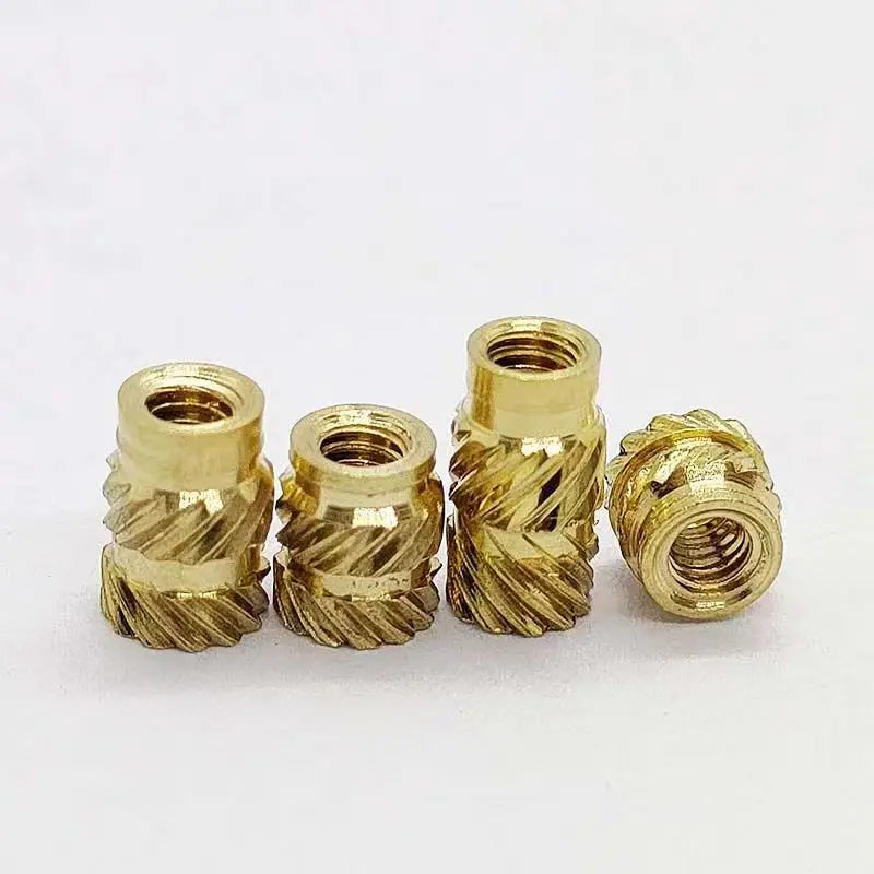 Brass Plastic Hot Melt Nut Injection Fastener Factory Twill Knurled Insert for Mining Application with M2.5 M3 M4 Thread Size
