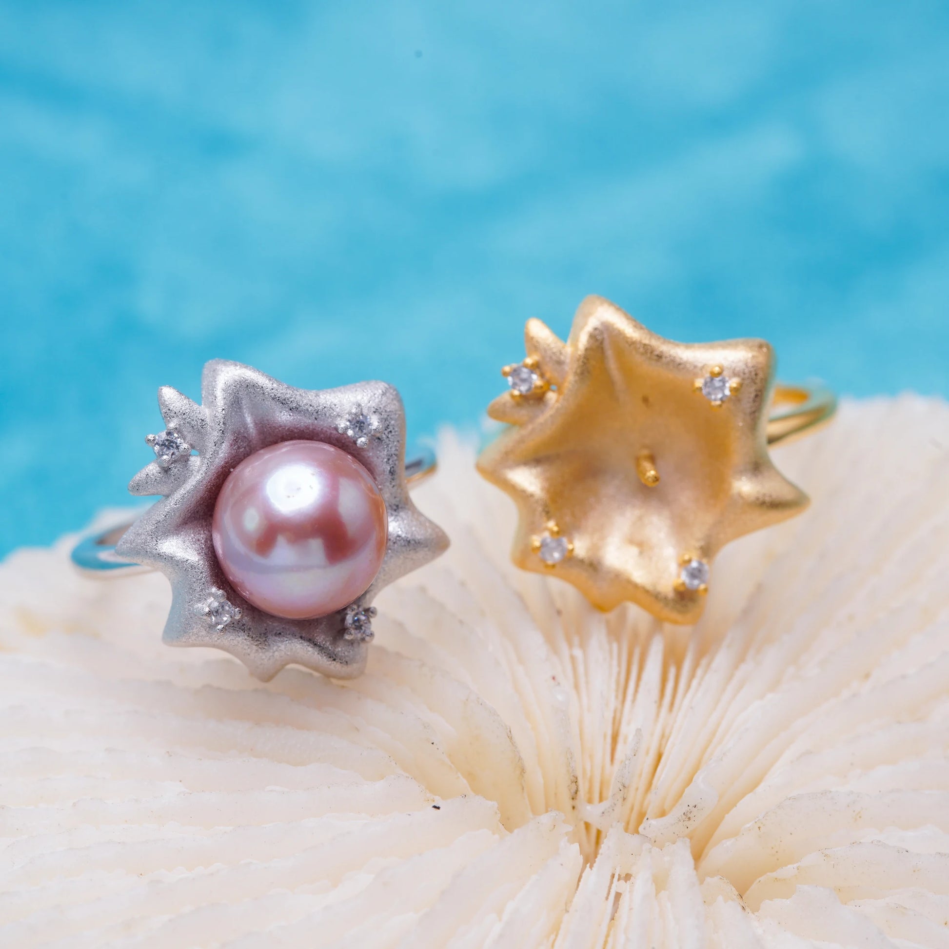 R011001 DIY 7-8mm Natural Freshwater Pearl Ring Accessory 925 Sterling Silver Adjustable Size Engagement Jewelry Ring for Wom
